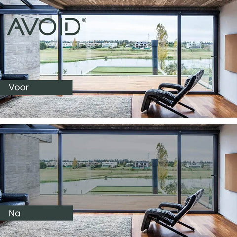 AVOID® - Raamfolie - Zilver Zwart - Verschillende Maten