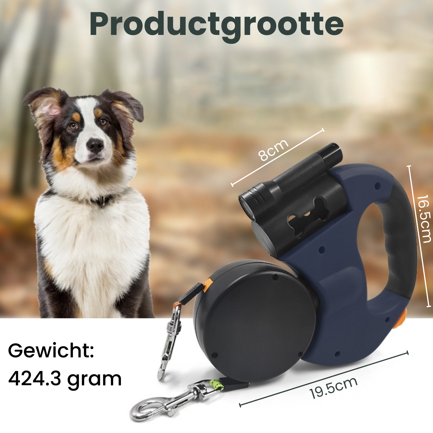 AVOID® Dubbele Hondenriem 3 Meter - met Verlichting en Poepzakjeshouder - Reflecterende Rollijn - 360° Draaifunctie - Avoid