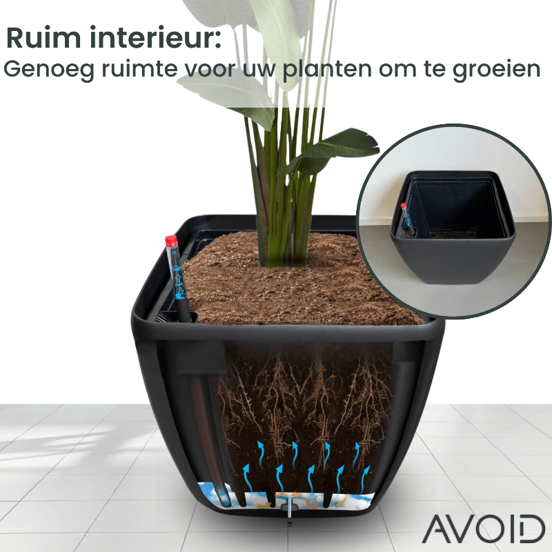 AVOID® - Slimme Bloempot - Met Wielen - Oslo Collectie - L - Avoid