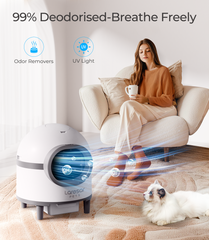 Honiture - Slimme Zelfreinigende Kattenbak 70L | Automatische Kattenbak met Dual Deodorization & App Bediening | Grote 8L Afvalbak | Voor Zorgeloos Reizen | 2.4GHz WiFi Kattentoilet - Avoid