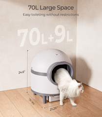 Honiture - Slimme Zelfreinigende Kattenbak 70L | Automatische Kattenbak met Dual Deodorization & App Bediening | Grote 8L Afvalbak | Voor Zorgeloos Reizen | 2.4GHz WiFi Kattentoilet - Avoid